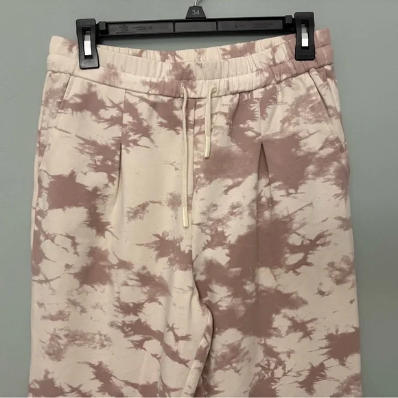 Varley Tie Dye Joggers High Rise Fleece Sweatpants Neutral Tan Size S
